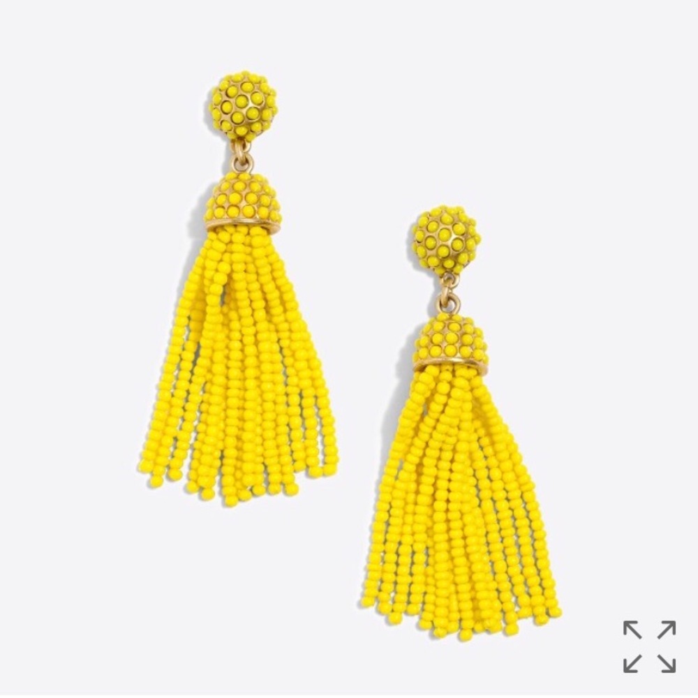 J. Crew Factory dot drop tassel earrings